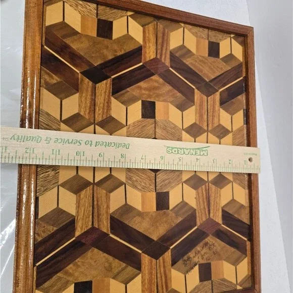 Vintage Wood Mix Mosaic Barn Quilt 3D Wall Art Rustic Cottage Decor Costa Rica - Picture 6 of 10